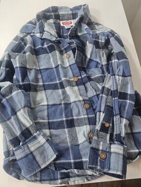 Blue Plaid Button-Up Shirt Wrangler Boys Size 5